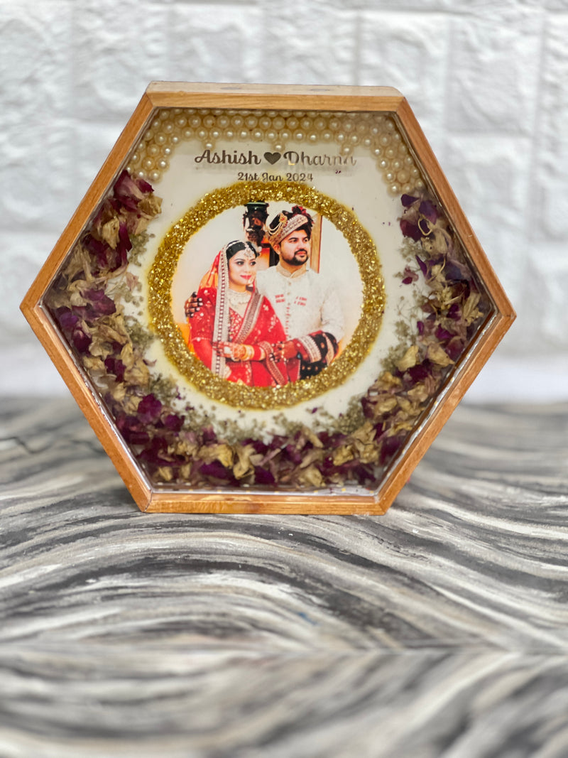 Best selling beautiful hexagonal varmala preservation lamp/ best wedding gift