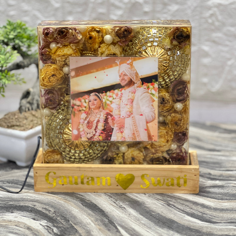Wedding Flower Resin Preservation LED Frame for Forever Memories