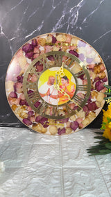 Resin-Preserved Wall Clock | Wedding Garland Keepsake