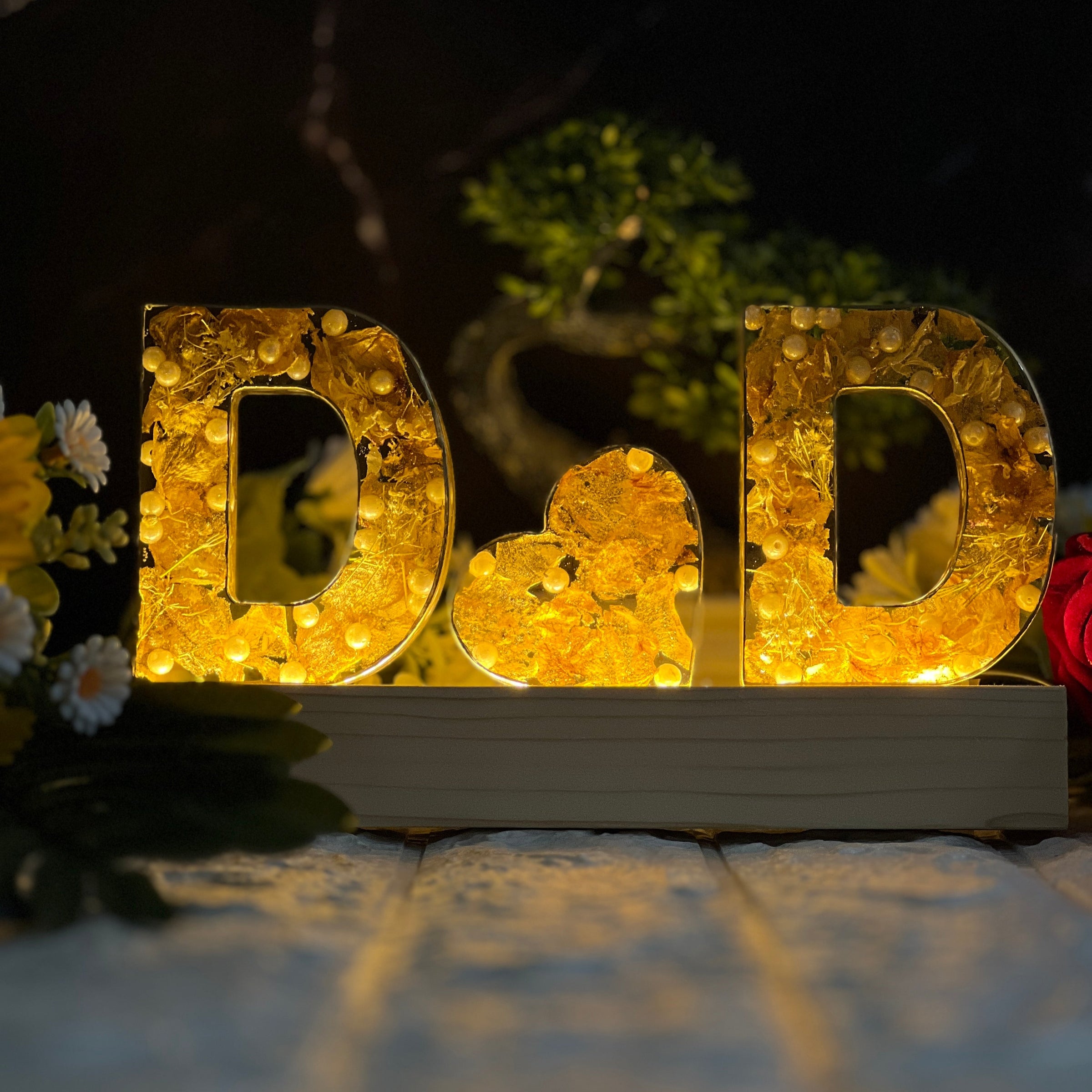 Name Initials Varmala Preservation Resin LED Lamp