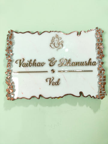 Curvy shape Resin Nameplate | Handmade Nameplate
