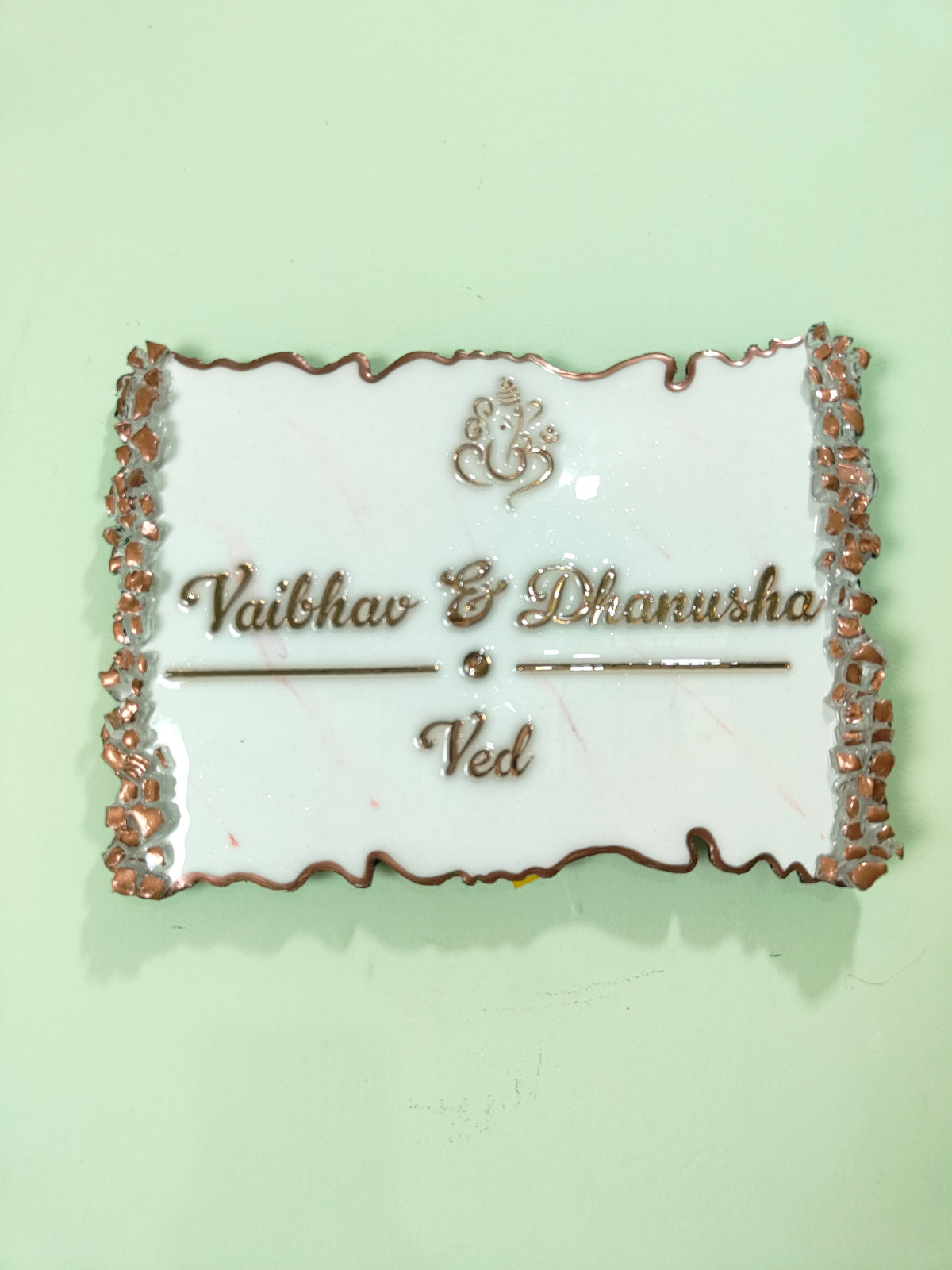 Curvy shape Resin Nameplate | Handmade Nameplate