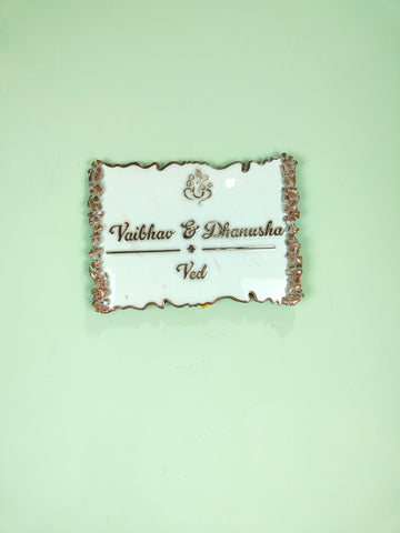 Curvy shape Resin Nameplate | Handmade Nameplate