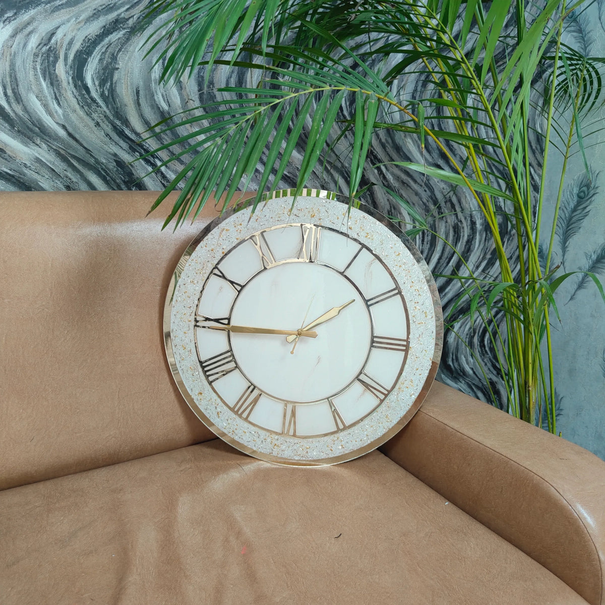 White Marble Texture Acrylic Wall Clock