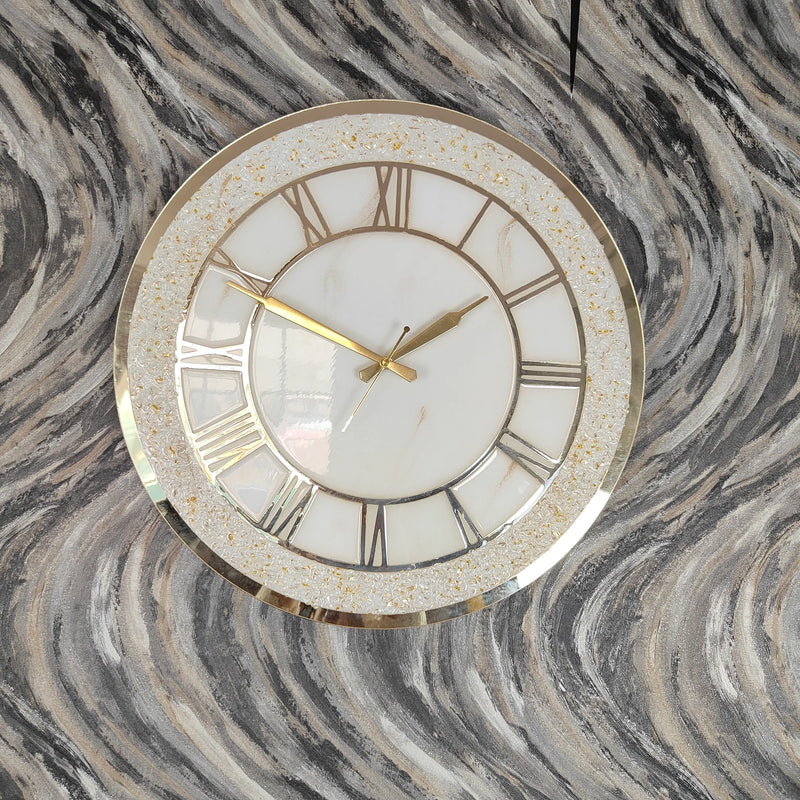 White Marble Texture Acrylic Wall Clock