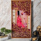 Rectangular Wooden Frame With Varmala Preservation (12 by 24 inch)
