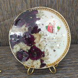Deep Casted Varmala Flower Preserved Round Photo Frame |   Red and White Flowers Wedding Frame with Personalized Wedding Details (10-inch)