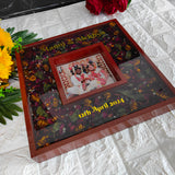 Dual Wooden Varmala Preservation Photo Frame