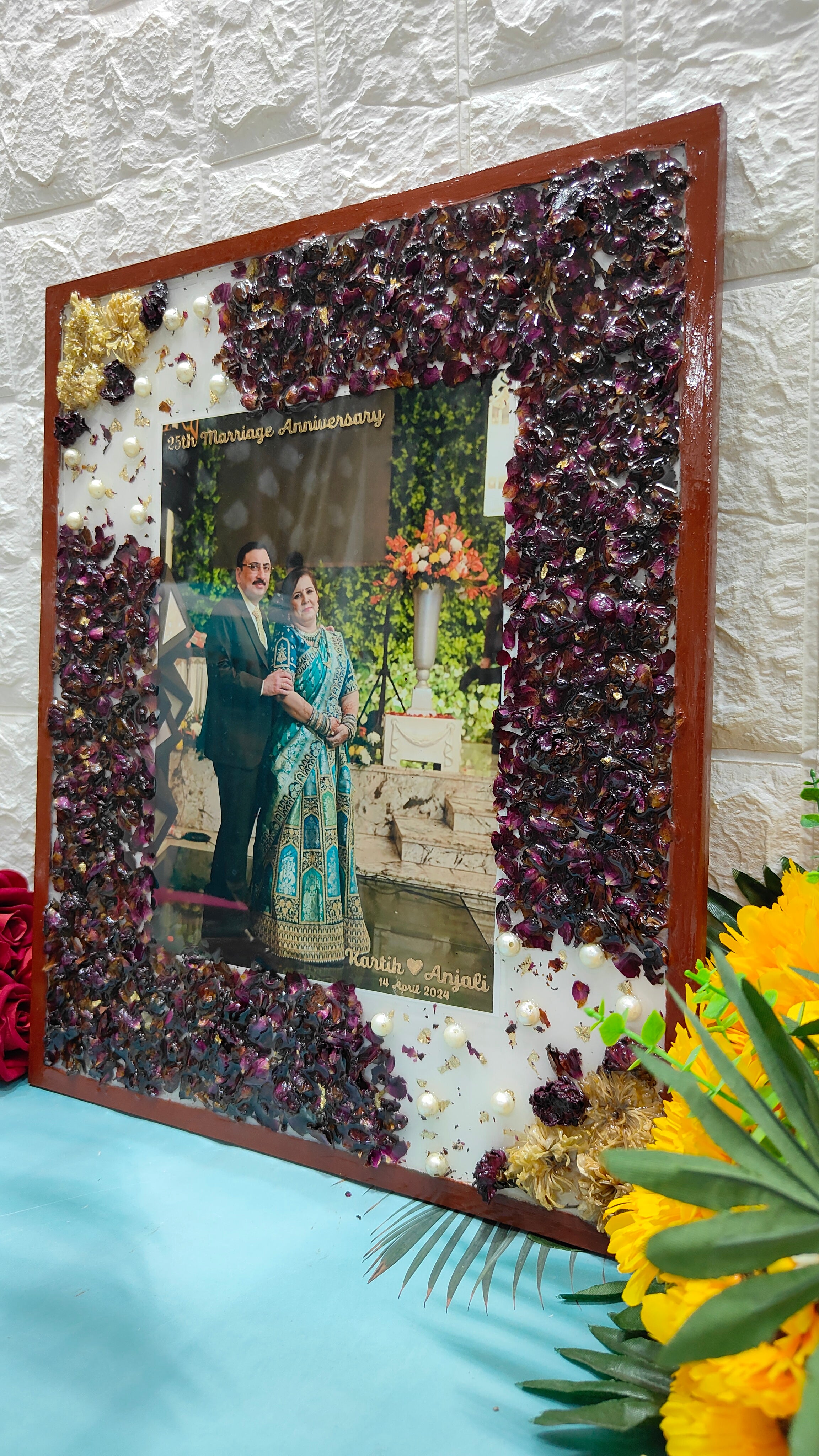 Rectangle Varmala Preserved Photo Frame for Newlyweds