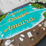 Beach-Themed Resin Nameplate for Home & Office Door