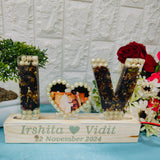 4- Inches Name Initial Lamp with LED Wooden Stand