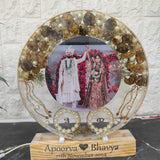 Deep-Cast LED Resin Frame For Wedding Varmala And Photo Preservation (12-Inches)