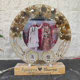 Deep-Cast LED Resin Frame For Wedding Varmala And Photo Preservation (12-Inches)