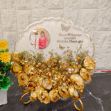 Handmade Epoxy Resin Curve-Shaped Frame with Flower Preservation (8-Inches)