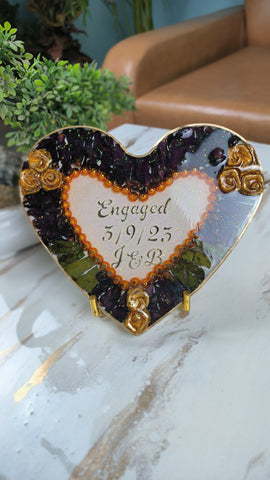 Heart-Shaped Resin Varmala Preservation Frame