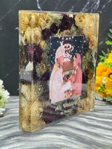 12-Inches Square Resin Photo Frame with Preserved Wedding Flowers & Kaleera