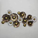 Large Metal Grey and Iron White Flowers Wall Art