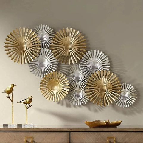 Giant Circular Metal Wall Art for Elegant Bed Room Decor