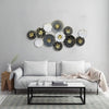 Modern Floral Circles Metal Wall Art: Large Decorative Sculpture for Stylish Living Spaces (60×30 Inches)