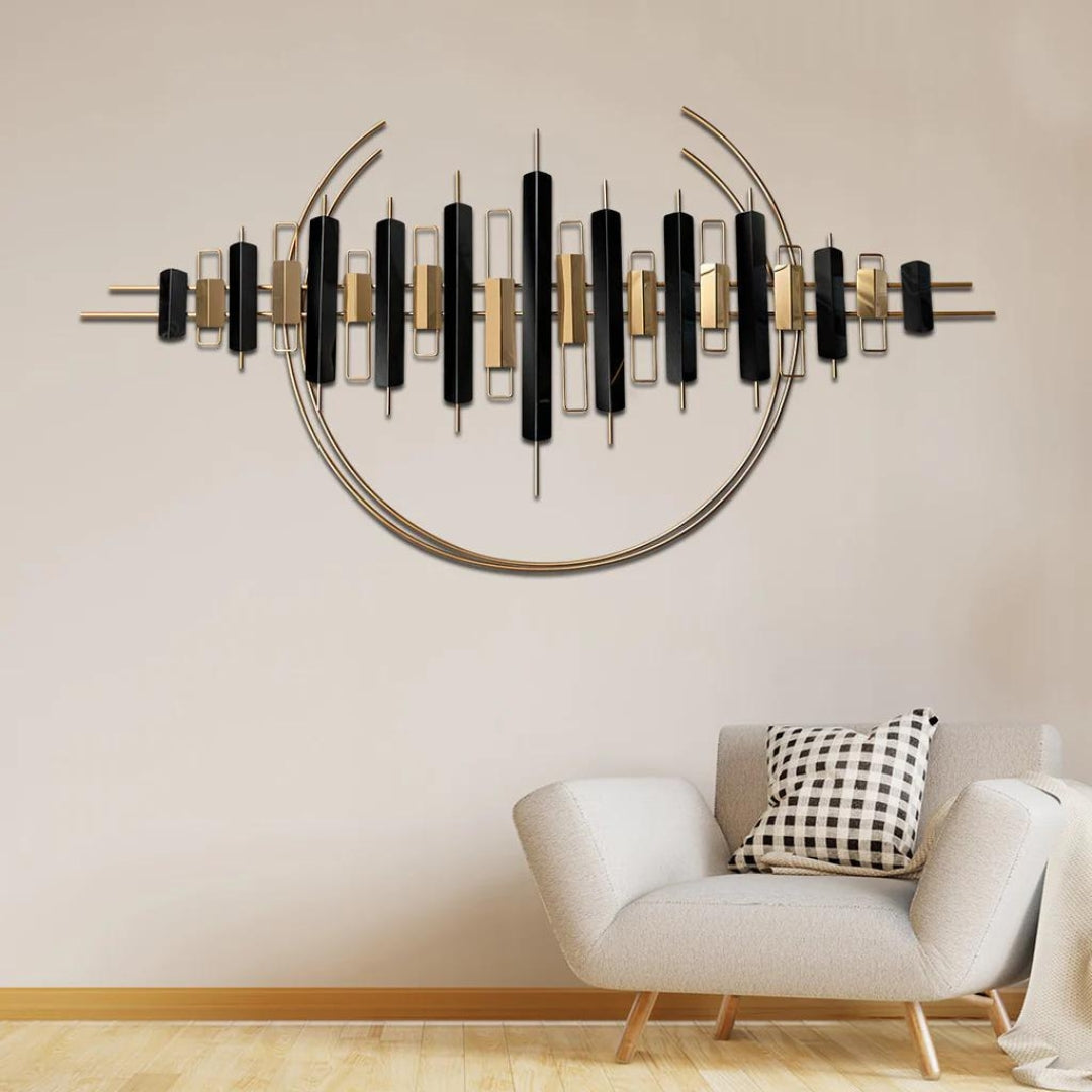 Titanium Metal Wall Art with Ginkgo Biloba (48×24 Inches)