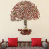 Antique Redish Leafy Tree Wall Art with LED & Resin Buddha - Unique 3D Decor for Your Space (55×48 Inches)