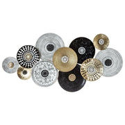 European Vintage Style Black, Silver & Gold Metal Wall Art (52×24 In)