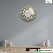 Luxurious Golden Roman Resin Wall Clock