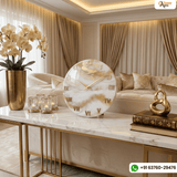 Luxury Gold & Marble Resin Wall Clock