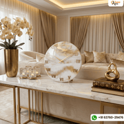 Luxury Gold & Marble Resin Wall Clock