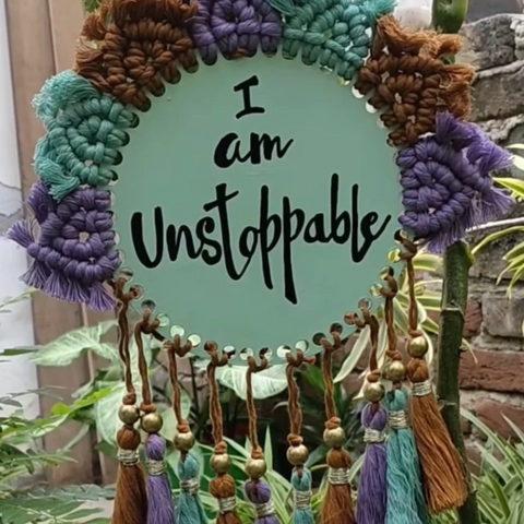 Macrame Hanging With Personalized Message