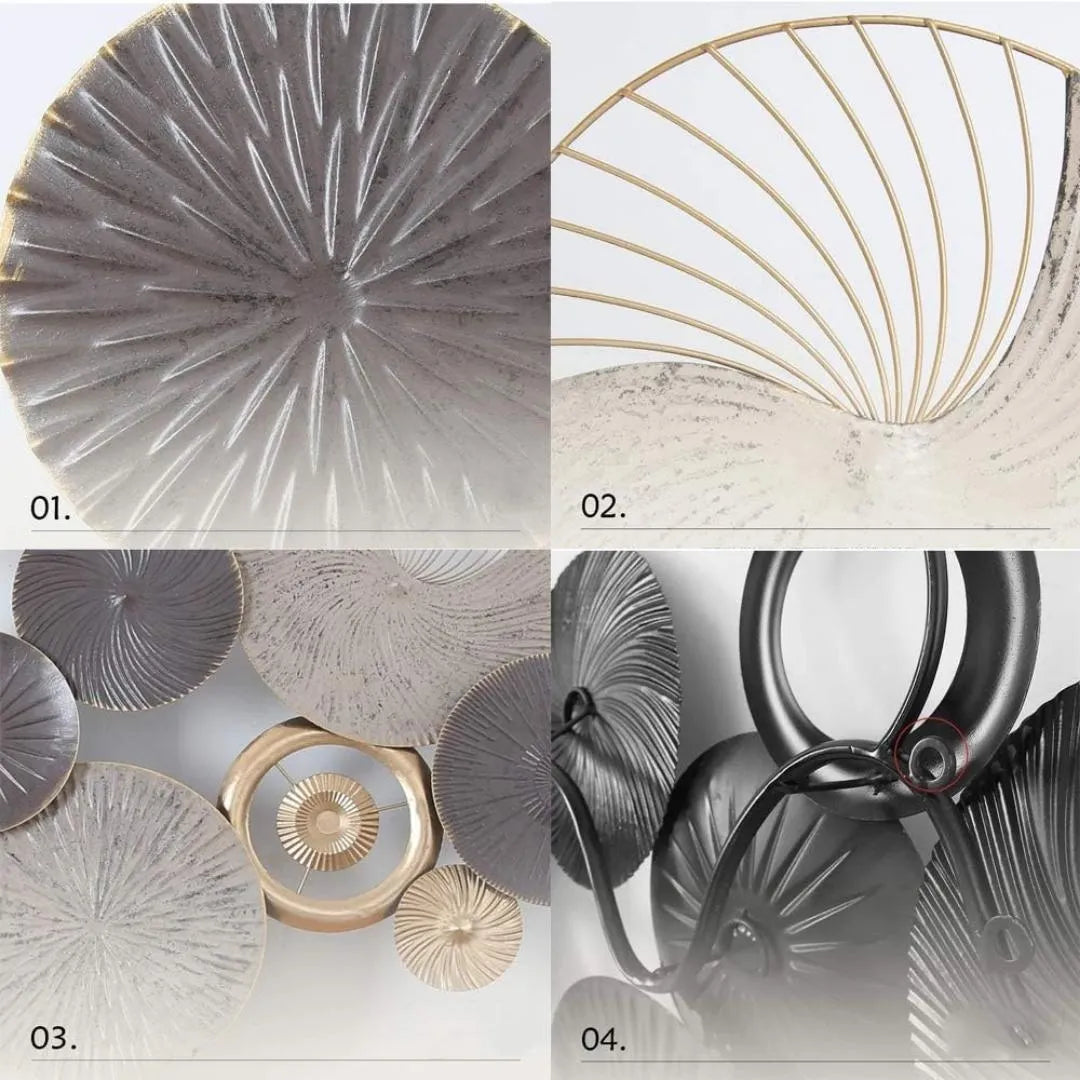 Designer 3D Stereo Wrought Plate Metal Wall Art (48×24 inches)