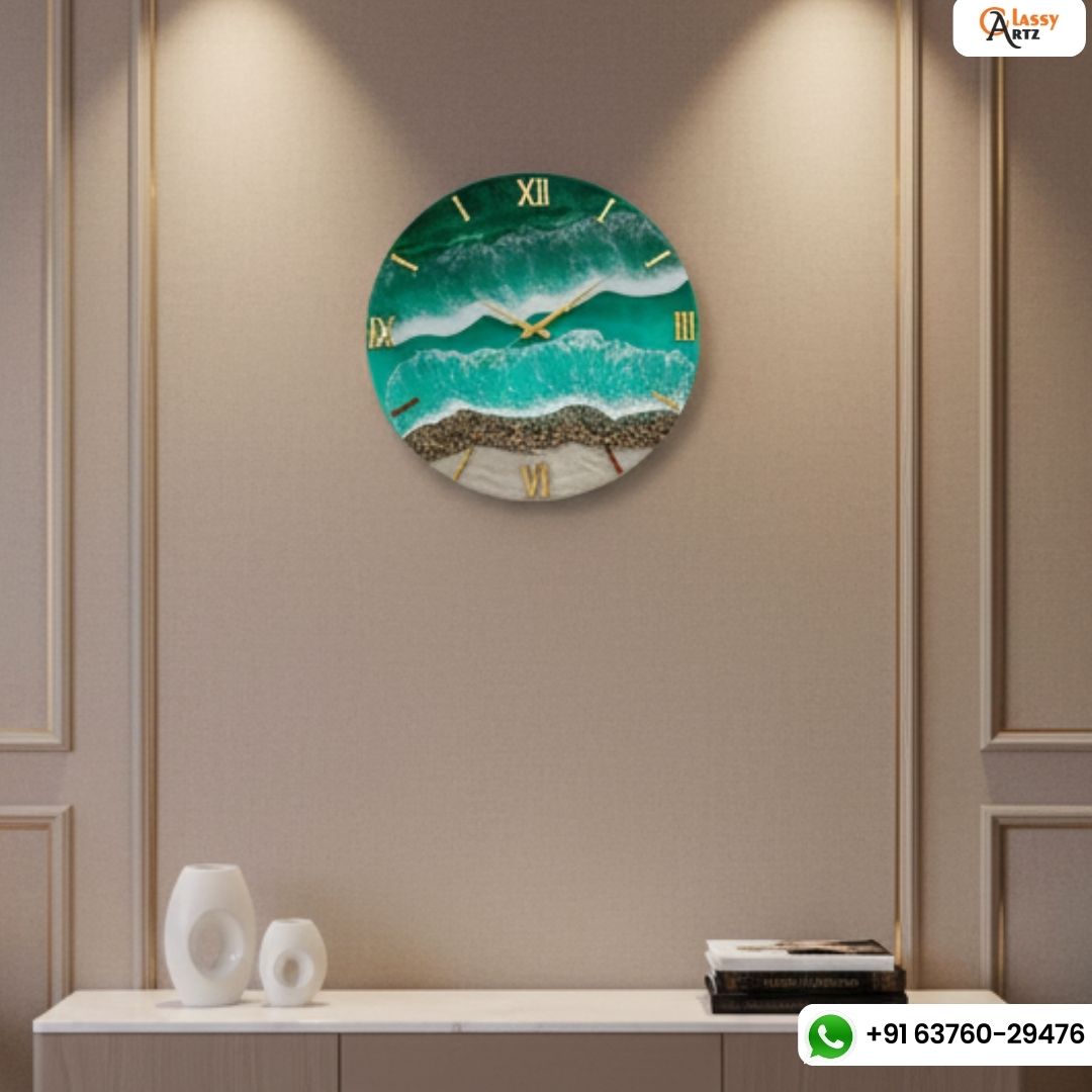 Modern Epoxy Resin Art Wall Clock