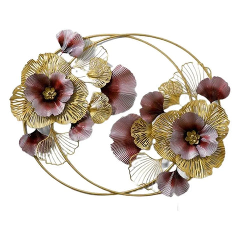 Luxury Multicolor Flowers Metal Wall Decor (50×30 Inches)