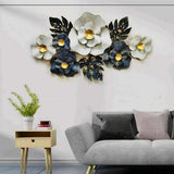 Luxury Metallic Flower Wall Art (48×24 Inches)