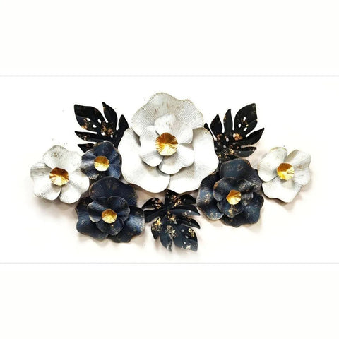 Luxury Metallic Flower Wall Art (48×24 Inches)