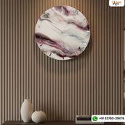Pink and White Abstract Epoxy Resin Wall Clock