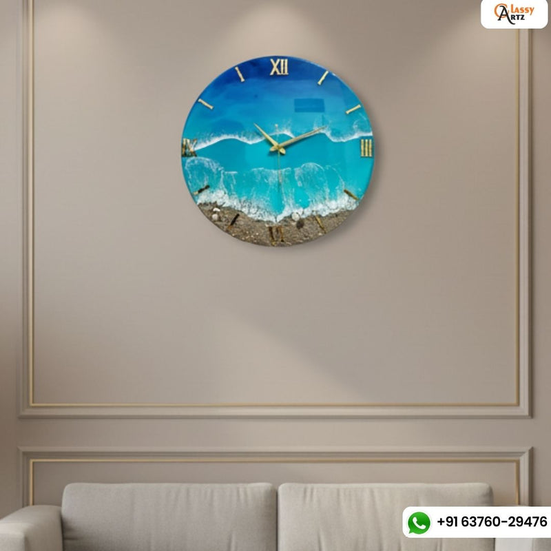 Premium Blue Ocean Resin Wall Clock