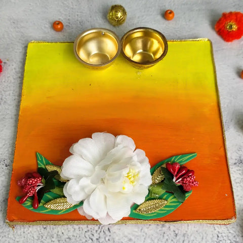 Purchase Handpainted resin tilak thali With Flower