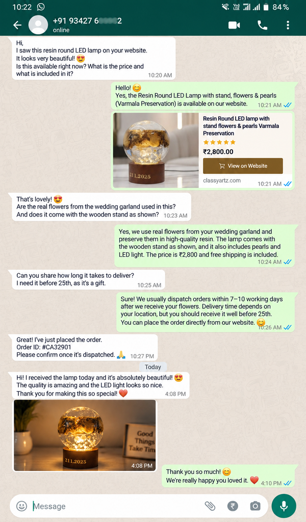 Customer review screenshot