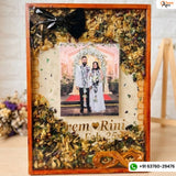 12 x 16 inch varmala and kaleera preservation frame with orchids, head band