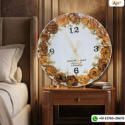 Resin 12inch round clock (4 roman number & name date) Varmala Preservation