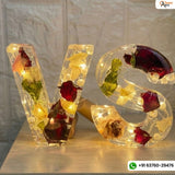 4 inch initials LED lamp with varmala flowers with fairy lights