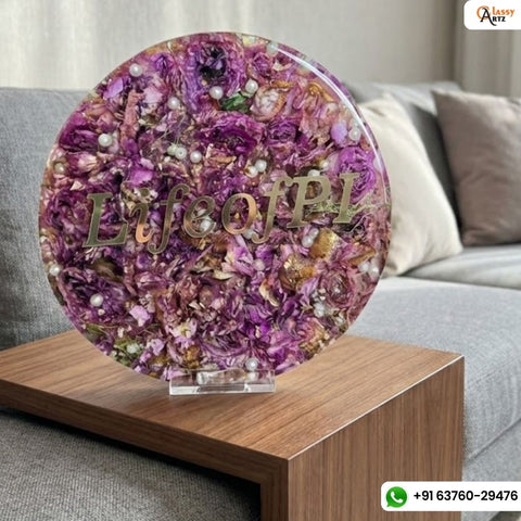 Resin 8inch Round Plantter with Text Varmala Preservation