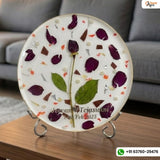 Resin 8inch round with Single  Rose &  Petals with chocklate rape also Flowers Preservation