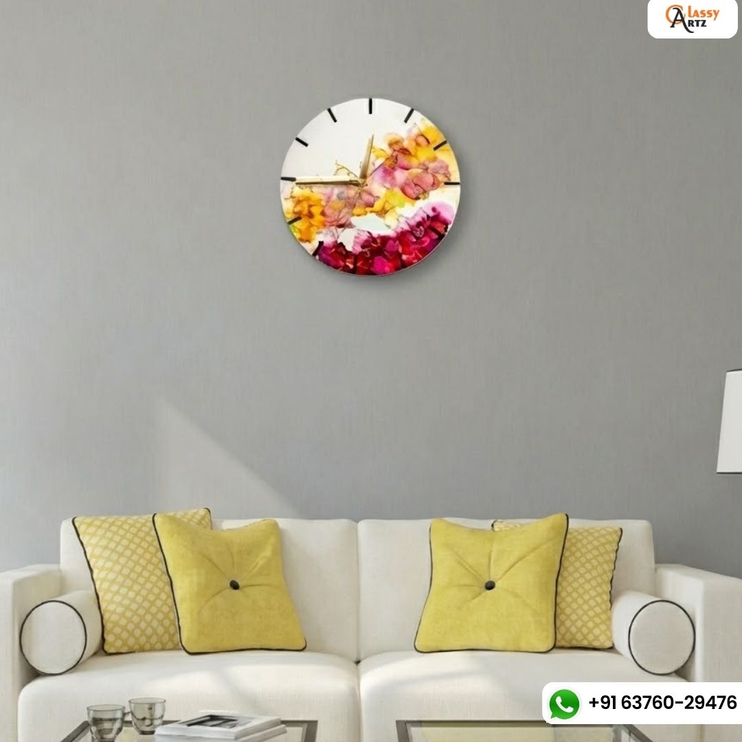 Resin Alcohol Ink Wall Clock For Living Room