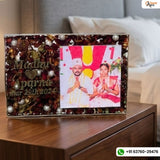 Resin LED Block with Photo & Flower Preservation (9*6 Inches)