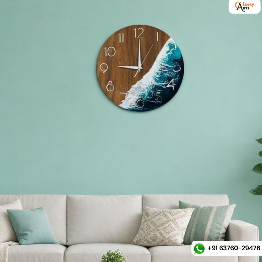 Resin Ocean Wall Clock For Home Renovation