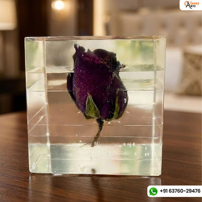 Resin Single Rose block Preservation