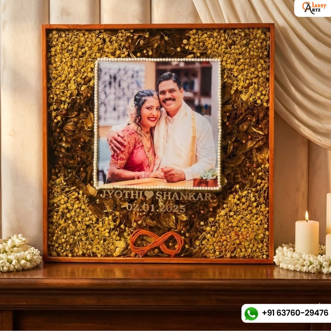Resin Varmala Preservation Photo Frame (18 by 18 Inches)