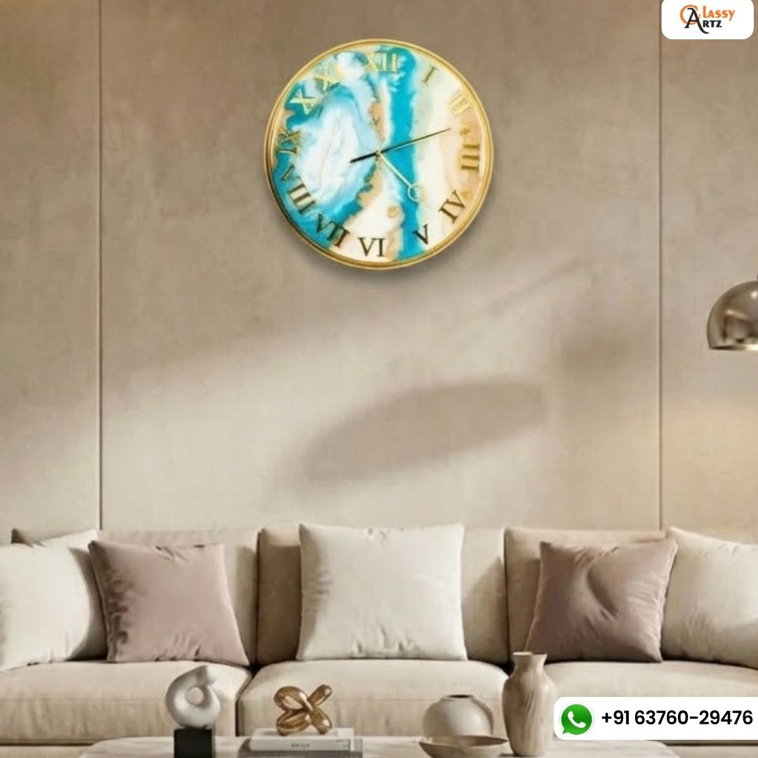 Resin Wall Clock For Kids Room (With Ocean Effect Art)